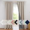 imageNICETOWN 100 Blackout Natural Linen Curtains 90quot Length with Thermal Insulated Liners for Bedroom Farmhouse Style Room Cooling Small Window Draperies for Dining Room 2 Panels 52quot WNatural