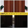 imageNICETOWN 100 Blackout Natural Linen Curtains 90quot Length with Thermal Insulated Liners for Bedroom Farmhouse Style Room Cooling Small Window Draperies for Dining Room 2 Panels 52quot WBurnt Orange