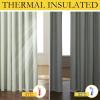 imageNICETOWN 100 Blackout Natural Linen Curtains 90quot Length with Thermal Insulated Liners for Bedroom Farmhouse Style Room Cooling Small Window Draperies for Dining Room 2 Panels 52quot WSage Green