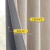imageNICETOWN 100 Blackout Natural Linen Curtains 90quot Length with Thermal Insulated Liners for Bedroom Farmhouse Style Room Cooling Small Window Draperies for Dining Room 2 Panels 52quot WNatural