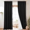 imageNICETOWN 100 Blackout Natural Linen Curtains 90quot Length with Thermal Insulated Liners for Bedroom Farmhouse Style Room Cooling Small Window Draperies for Dining Room 2 Panels 52quot WBlack