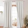 imageNICETOWN 100 Blackout Natural Linen Curtains 90quot Length with Thermal Insulated Liners for Bedroom Farmhouse Style Room Cooling Small Window Draperies for Dining Room 2 Panels 52quot WIvory