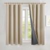 imageNICETOWN 100 Blackout Natural Linen Curtains 90quot Length with Thermal Insulated Liners for Bedroom Farmhouse Style Room Cooling Small Window Draperies for Dining Room 2 Panels 52quot WCream