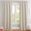 imageNICETOWN 100 Blackout Natural Linen Curtains 90quot Length with Thermal Insulated Liners for Bedroom Farmhouse Style Room Cooling Small Window Draperies for Dining Room 2 Panels 52quot WNatural