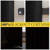 imageNICETOWN 100 Blackout Natural Linen Curtains 90quot Length with Thermal Insulated Liners for Bedroom Farmhouse Style Room Cooling Small Window Draperies for Dining Room 2 Panels 52quot WBlack