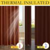 imageNICETOWN 100 Blackout Natural Linen Curtains 90quot Length with Thermal Insulated Liners for Bedroom Farmhouse Style Room Cooling Small Window Draperies for Dining Room 2 Panels 52quot WBurnt Orange