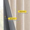 imageNICETOWN 100 Blackout Natural Linen Curtains 90quot Length with Thermal Insulated Liners for Bedroom Farmhouse Style Room Cooling Small Window Draperies for Dining Room 2 Panels 52quot WCream