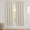 imageNICETOWN 100 Blackout Natural Linen Curtains 90quot Length with Thermal Insulated Liners for Bedroom Farmhouse Style Room Cooling Small Window Draperies for Dining Room 2 Panels 52quot WNatural