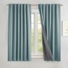imageNICETOWN 100 Blackout Natural Linen Curtains 90quot Length with Thermal Insulated Liners for Bedroom Farmhouse Style Room Cooling Small Window Draperies for Dining Room 2 Panels 52quot WSkylark Blue