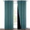 imageNICETOWN 100 Blackout Window Curtain Panels Cold and Full Light Blocking Drapes with Black Liner for Nursery 84 Inches Drop Thermal Insulated Draperies Pure White 2 Pieces 52 inches WideSea Teal