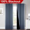imageNICETOWN 100 Blackout Window Curtain Panels Cold and Full Light Blocking Drapes with Black Liner for Nursery 84 Inches Drop Thermal Insulated Draperies Pure White 2 Pieces 52 inches WideStone Blue