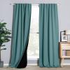 imageNICETOWN 100 Blackout Window Curtain Panels Cold and Full Light Blocking Drapes with Black Liner for Nursery 84 Inches Drop Thermal Insulated Draperies Pure White 2 Pieces 52 inches WideSea Teal