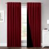 imageNICETOWN 100 Blackout Window Curtain Panels Cold and Full Light Blocking Drapes with Black Liner for Nursery 84 Inches Drop Thermal Insulated Draperies Pure White 2 Pieces 52 inches WideBurgundy Red