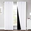 imageNICETOWN 100 Blackout Window Curtain Panels Cold and Full Light Blocking Drapes with Black Liner for Nursery 84 Inches Drop Thermal Insulated Draperies Pure White 2 Pieces 52 inches WidePure White