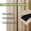 imageNICETOWN 100 Blackout Window Curtain Panels Cold and Full Light Blocking Drapes with Black Liner for Nursery 84 Inches Drop Thermal Insulated Draperies Pure White 2 Pieces 52 inches WideBiscotti Beige