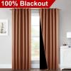 imageNICETOWN 100 Blackout Window Curtain Panels Cold and Full Light Blocking Drapes with Black Liner for Nursery 84 Inches Drop Thermal Insulated Draperies Pure White 2 Pieces 52 inches WideBurnt Orange