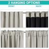 imageNICETOWN 100 Blackout Window Curtain Panels Cold and Full Light Blocking Drapes with Black Liner for Nursery 84 Inches Drop Thermal Insulated Draperies Pure White 2 Pieces 52 inches WideNatural