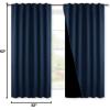 imageNICETOWN 100 Blackout Window Curtain Panels Cold and Full Light Blocking Drapes with Black Liner for Nursery 84 Inches Drop Thermal Insulated Draperies Pure White 2 Pieces 52 inches WideNavy