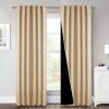 imageNICETOWN 100 Blackout Window Curtain Panels Cold and Full Light Blocking Drapes with Black Liner for Nursery 84 Inches Drop Thermal Insulated Draperies Pure White 2 Pieces 52 inches WideBiscotti Beige