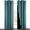 imageNICETOWN 100 Blackout Window Curtain Panels Cold and Full Light Blocking Drapes with Black Liner for Nursery 84 Inches Drop Thermal Insulated Draperies Pure White 2 Pieces 52 inches WideSea Teal