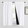 imageNICETOWN 100 Blackout Window Curtain Panels Cold and Full Light Blocking Drapes with Black Liner for Nursery 84 Inches Drop Thermal Insulated Draperies Pure White 2 Pieces 52 inches WidePure White
