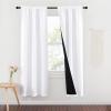 imageNICETOWN 100 Blackout Window Curtain Panels Cold and Full Light Blocking Drapes with Black Liner for Nursery 84 Inches Drop Thermal Insulated Draperies Pure White 2 Pieces 52 inches WidePure White