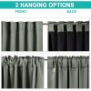 imageNICETOWN 100 Blackout Window Curtain Panels Cold and Full Light Blocking Drapes with Black Liner for Nursery 84 Inches Drop Thermal Insulated Draperies Pure White 2 Pieces 52 inches WideDark Mallard