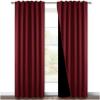 imageNICETOWN 100 Blackout Window Curtain Panels Cold and Full Light Blocking Drapes with Black Liner for Nursery 84 Inches Drop Thermal Insulated Draperies Pure White 2 Pieces 52 inches WideBurgundy Red