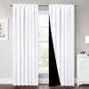 imageNICETOWN 100 Blackout Window Curtain Panels Cold and Full Light Blocking Drapes with Black Liner for Nursery 84 Inches Drop Thermal Insulated Draperies Pure White 2 Pieces 52 inches WidePure White
