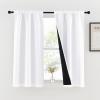 imageNICETOWN 100 Blackout Window Curtain Panels Cold and Full Light Blocking Drapes with Black Liner for Nursery 84 Inches Drop Thermal Insulated Draperies Pure White 2 Pieces 52 inches WidePure White