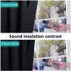 imageNICETOWN 100 Blackout Window Curtain Panels Cold and Full Light Blocking Drapes with Black Liner for Nursery 84 Inches Drop Thermal Insulated Draperies Pure White 2 Pieces 52 inches WideBlack
