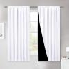 imageNICETOWN 100 Blackout Window Curtain Panels Cold and Full Light Blocking Drapes with Black Liner for Nursery 84 Inches Drop Thermal Insulated Draperies Pure White 2 Pieces 52 inches WidePure White