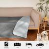 imageNICETOWN 100 Waterproof Dog Blanket Sofa Covers Couch Cover for Pets Cats Furniture Protector Dog Travel Bed Reversible Washable Mat for Car Floor 82quot W x 82quot L 1 Panel BeigeKhakiDark GreyLight Grey