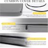 imageNICETOWN 2 Pack Square Waterproof Outdoor Cushion Covers 24 x 24 x 4 inch with Zipper Fade Safe Patio Cushion Covers Replacement with 4 Buckle Straps Grey Covers OnlyGrey