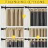 imageNICETOWN 2 Panels Faux Linen 100 Blackout Curtains for Living Room Rod PocketBack TabHook Belt Room Darkening Window Treatment with Liner Thermal Curtains for Bedroom Natural W50 x L96Oatmeal