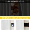 imageNICETOWN 2 Panels Faux Linen 100 Blackout Curtains for Living Room Rod PocketBack TabHook Belt Room Darkening Window Treatment with Liner Thermal Curtains for Bedroom Natural W50 x L96Greyish White