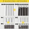 imageNICETOWN 2 Panels Faux Linen 100 Blackout Curtains for Living Room Rod PocketBack TabHook Belt Room Darkening Window Treatment with Liner Thermal Curtains for Bedroom Natural W50 x L96Greyish White