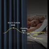 imageNICETOWN 2 Panels Faux Linen 100 Blackout Curtains for Living Room Rod PocketBack TabHook Belt Room Darkening Window Treatment with Liner Thermal Curtains for Bedroom Natural W50 x L96Navy Blue