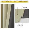 imageNICETOWN 2 Panels Faux Linen 100 Blackout Curtains for Living Room Rod PocketBack TabHook Belt Room Darkening Window Treatment with Liner Thermal Curtains for Bedroom Natural W50 x L96Beige