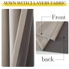 imageNICETOWN 2 Panels Faux Linen 100 Blackout Curtains for Living Room Rod PocketBack TabHook Belt Room Darkening Window Treatment with Liner Thermal Curtains for Bedroom Natural W50 x L96Angora