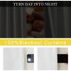 imageNICETOWN 2 Panels Faux Linen 100 Blackout Curtains for Living Room Rod PocketBack TabHook Belt Room Darkening Window Treatment with Liner Thermal Curtains for Bedroom Natural W50 x L96Greyish White