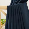 imageNICETOWN 2 Panels Faux Linen 100 Blackout Curtains for Living Room Rod PocketBack TabHook Belt Room Darkening Window Treatment with Liner Thermal Curtains for Bedroom Natural W50 x L96Navy Blue