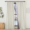 imageNICETOWN 2 Panels Faux Linen 100 Blackout Curtains for Living Room Rod PocketBack TabHook Belt Room Darkening Window Treatment with Liner Thermal Curtains for Bedroom Natural W50 x L96Natural