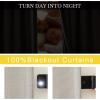 imageNICETOWN 2 Panels Faux Linen 100 Blackout Curtains for Living Room Rod PocketBack TabHook Belt Room Darkening Window Treatment with Liner Thermal Curtains for Bedroom Natural W50 x L96Angora