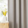 imageNICETOWN 2 Panels Faux Linen 100 Blackout Curtains for Living Room Rod PocketBack TabHook Belt Room Darkening Window Treatment with Liner Thermal Curtains for Bedroom Natural W50 x L96Angora