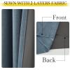 imageNICETOWN 2 Panels Faux Linen 100 Blackout Curtains for Living Room Rod PocketBack TabHook Belt Room Darkening Window Treatment with Liner Thermal Curtains for Bedroom Natural W50 x L96Mist Blue