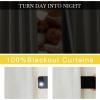 imageNICETOWN 2 Panels Faux Linen 100 Blackout Curtains for Living Room Rod PocketBack TabHook Belt Room Darkening Window Treatment with Liner Thermal Curtains for Bedroom Natural W50 x L96Natural White