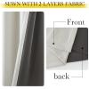 imageNICETOWN 2 Panels Faux Linen 100 Blackout Curtains for Living Room Rod PocketBack TabHook Belt Room Darkening Window Treatment with Liner Thermal Curtains for Bedroom Natural W50 x L96Natural White