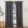 imageNICETOWN 2 Panels Faux Linen 100 Blackout Curtains for Living Room Rod PocketBack TabHook Belt Room Darkening Window Treatment with Liner Thermal Curtains for Bedroom Natural W50 x L96Charcoal Gray