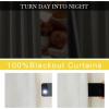 imageNICETOWN 2 Panels Faux Linen 100 Blackout Curtains for Living Room Rod PocketBack TabHook Belt Room Darkening Window Treatment with Liner Thermal Curtains for Bedroom Natural W50 x L96Natural White